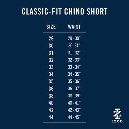Izod Saltwater 9.5" Flat Front Chino Short - Cadet Navy