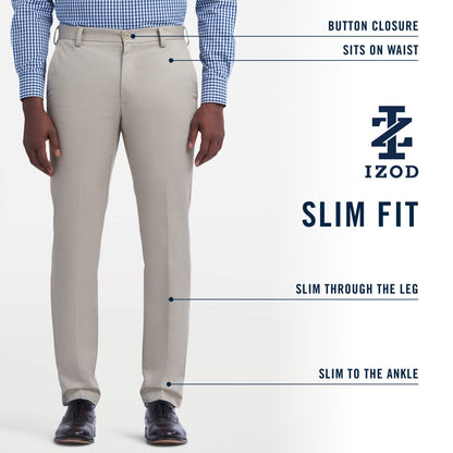Izod American Chino Flat-Front Slim Fit Pant - English Khaki