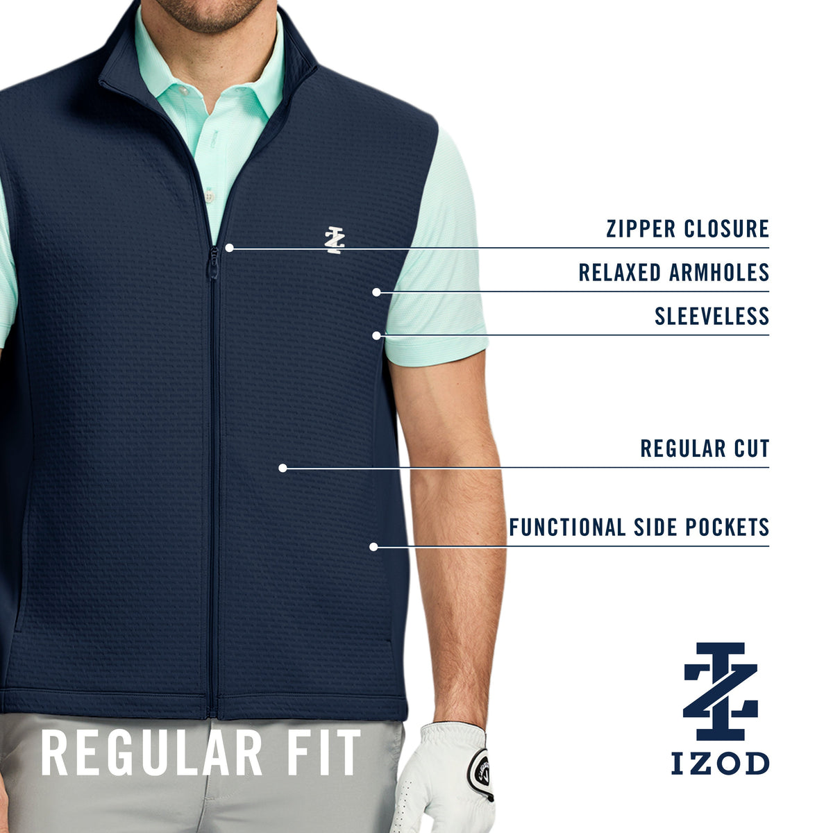 Izod HYDRASHIELD VEST - NAVY BLAZER