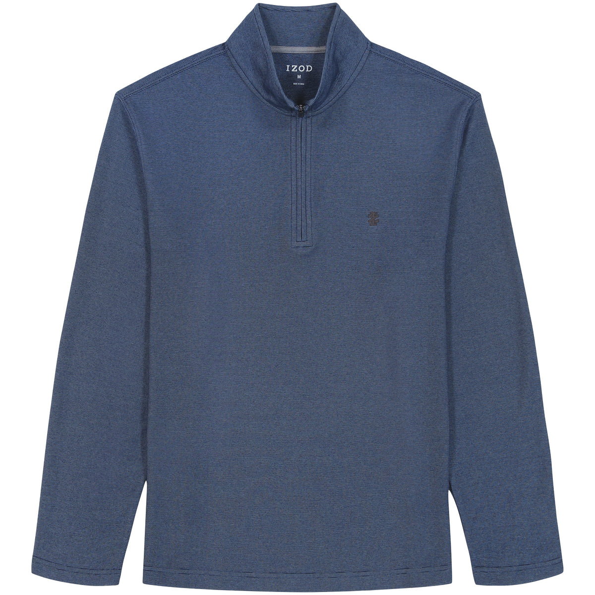 Izod Big & Tall Performance Comfort Striped Quarter Zip - Navy