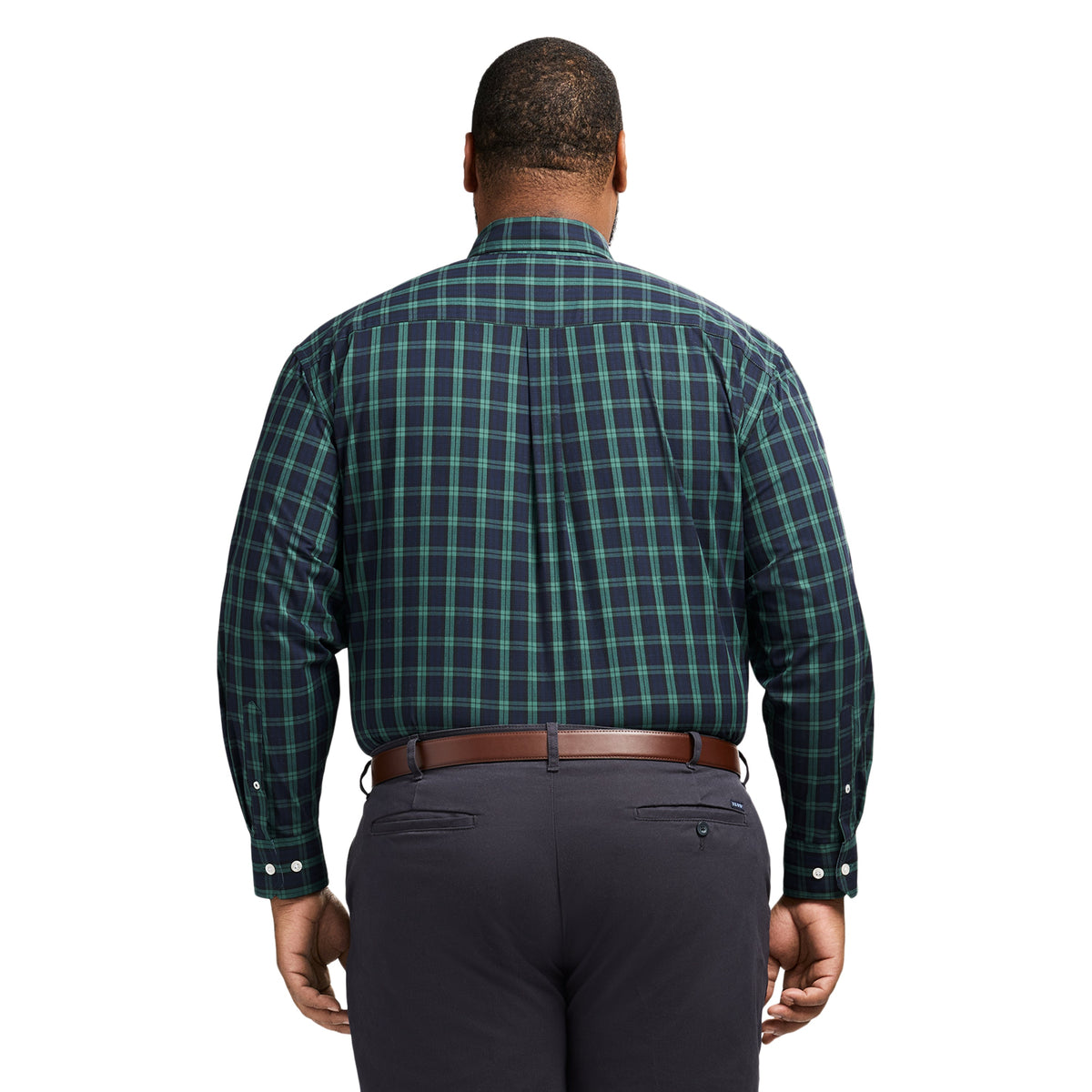 Izod Big & Tall Holiday Tartan Long Sleeve Button Down Shirt - Black