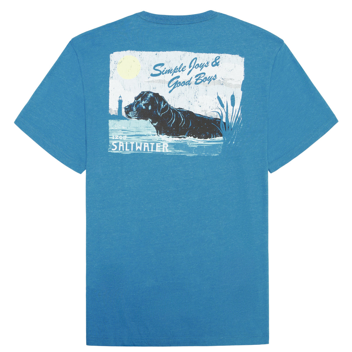 Izod BIG & TALL SALTWATER SHORT SLEEVE GRAPHIC TEE - BLUE SAPPHIRE