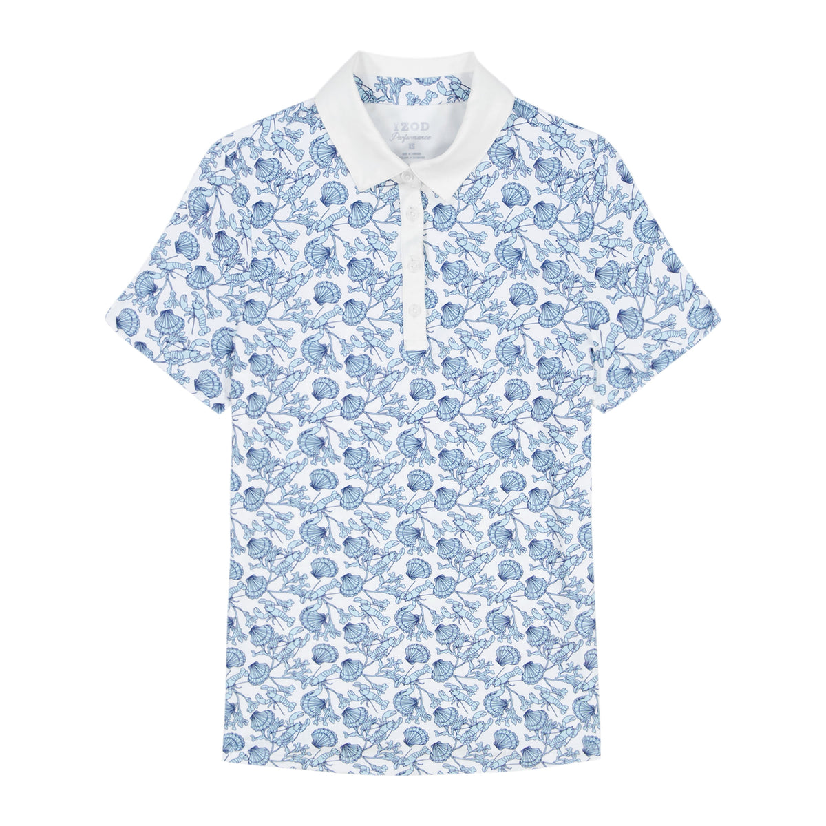Izod ALLY PRINTED S/S POLO - BRIGHT WHITE