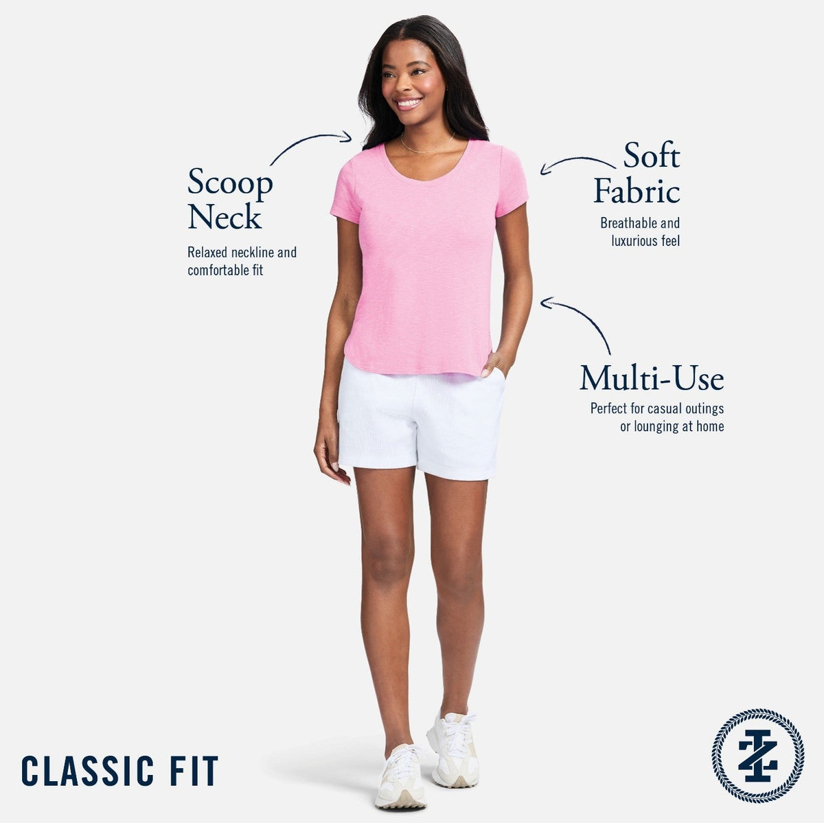 Izod Alex Short Sleeve Slub T-Shirt - Violet Tulip