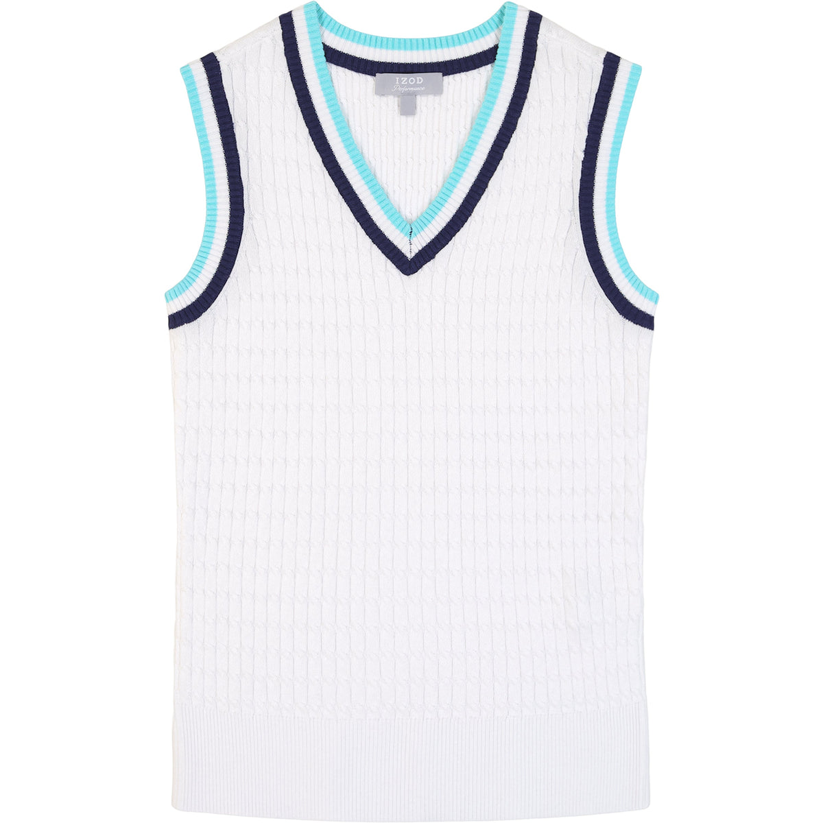 Izod Callie Cable Sweater Vest - Bright White
