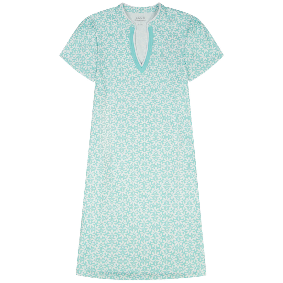 Izod SARA S/S PRINTED DRESS - ARUBA BLUE