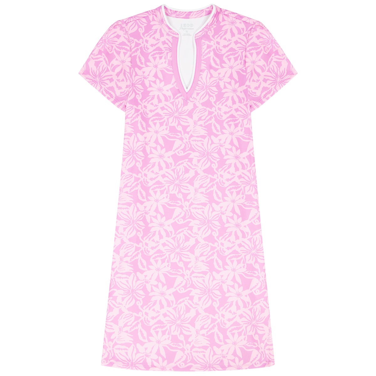 Izod SARA S/S PRINTED DRESS - OPERA MAUVE