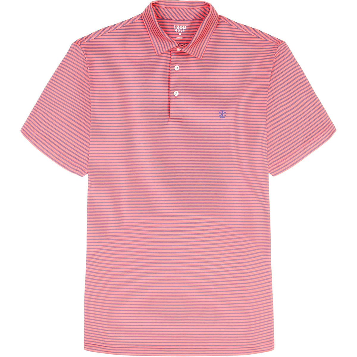 Izod GOLF SWINGFLEX ELITE STRIPED POLO - ROSE OF SHARON