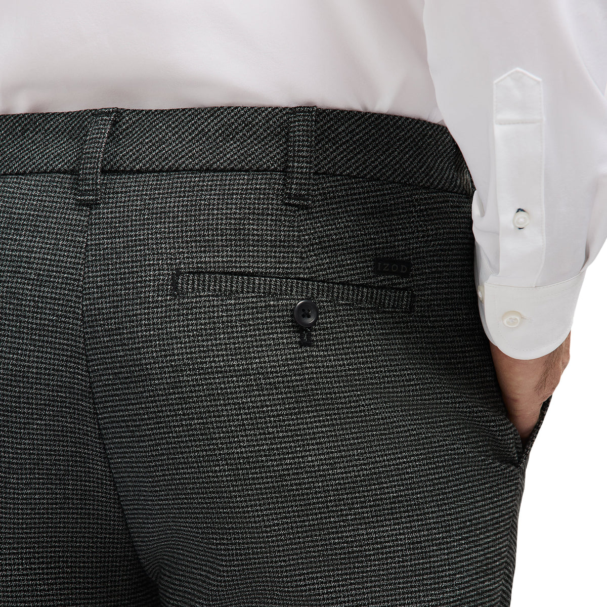 Izod Performance Dress Flat Front Chino - Black