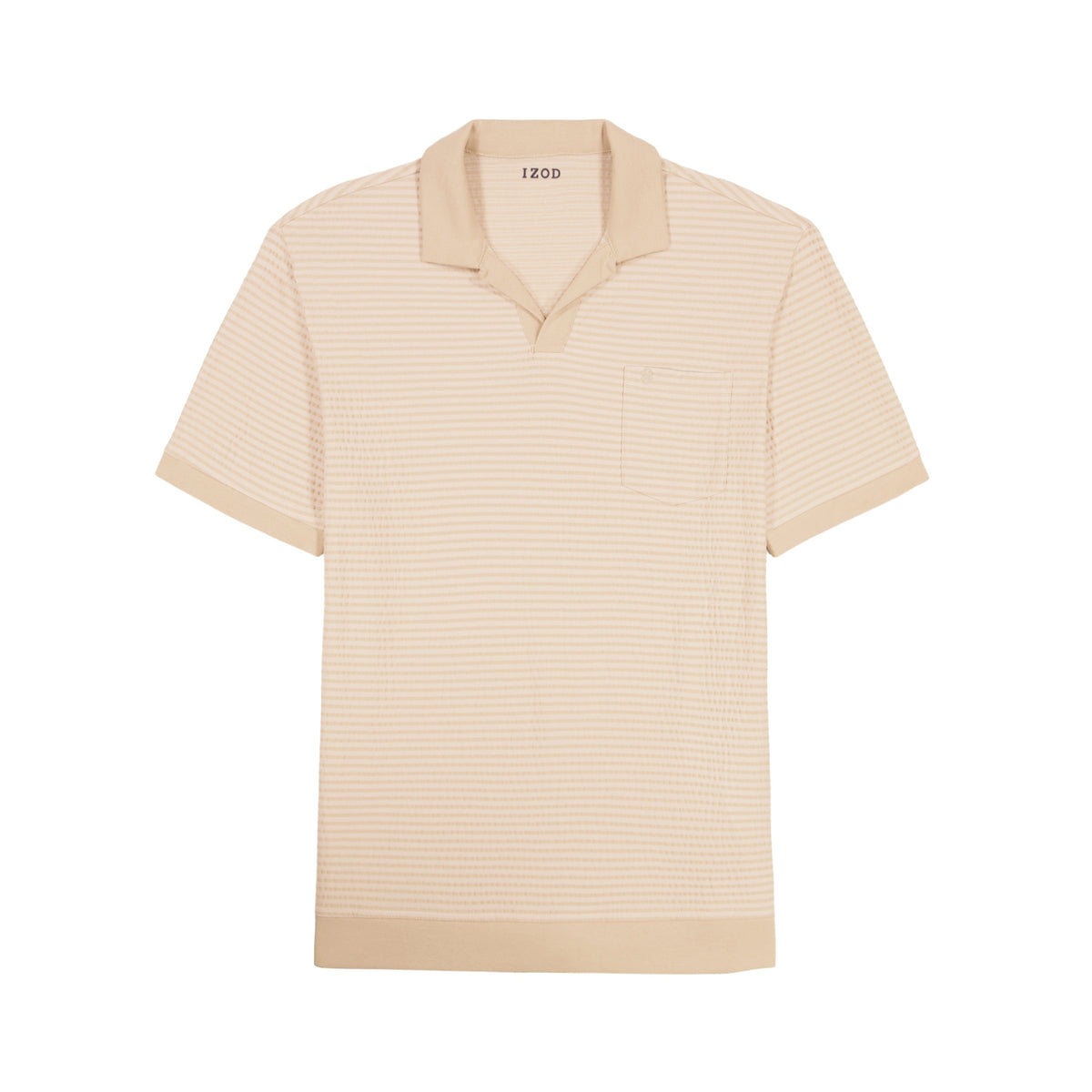 Izod Johnny Collar Textured Knit Polo - Egret