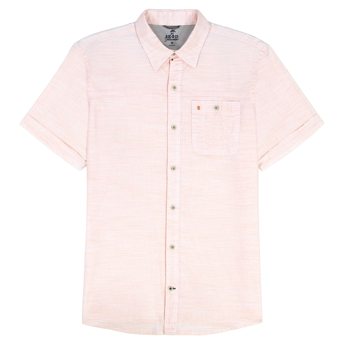 Izod DOCKSIDE CHAMBRAY S/S SHIRT - PEACH COBBLER