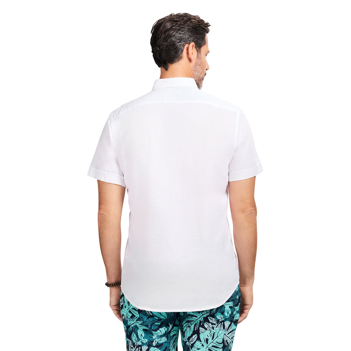 Izod DOCKSIDE CHAMBRAY S/S SHIRT - BRIGHT WHITE