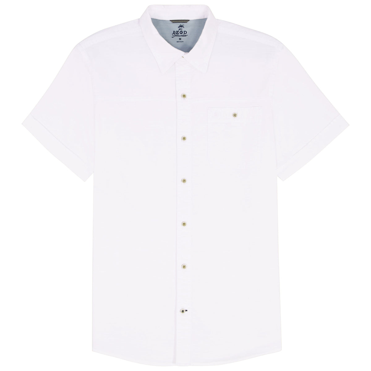 Izod DOCKSIDE CHAMBRAY S/S SHIRT - BRIGHT WHITE