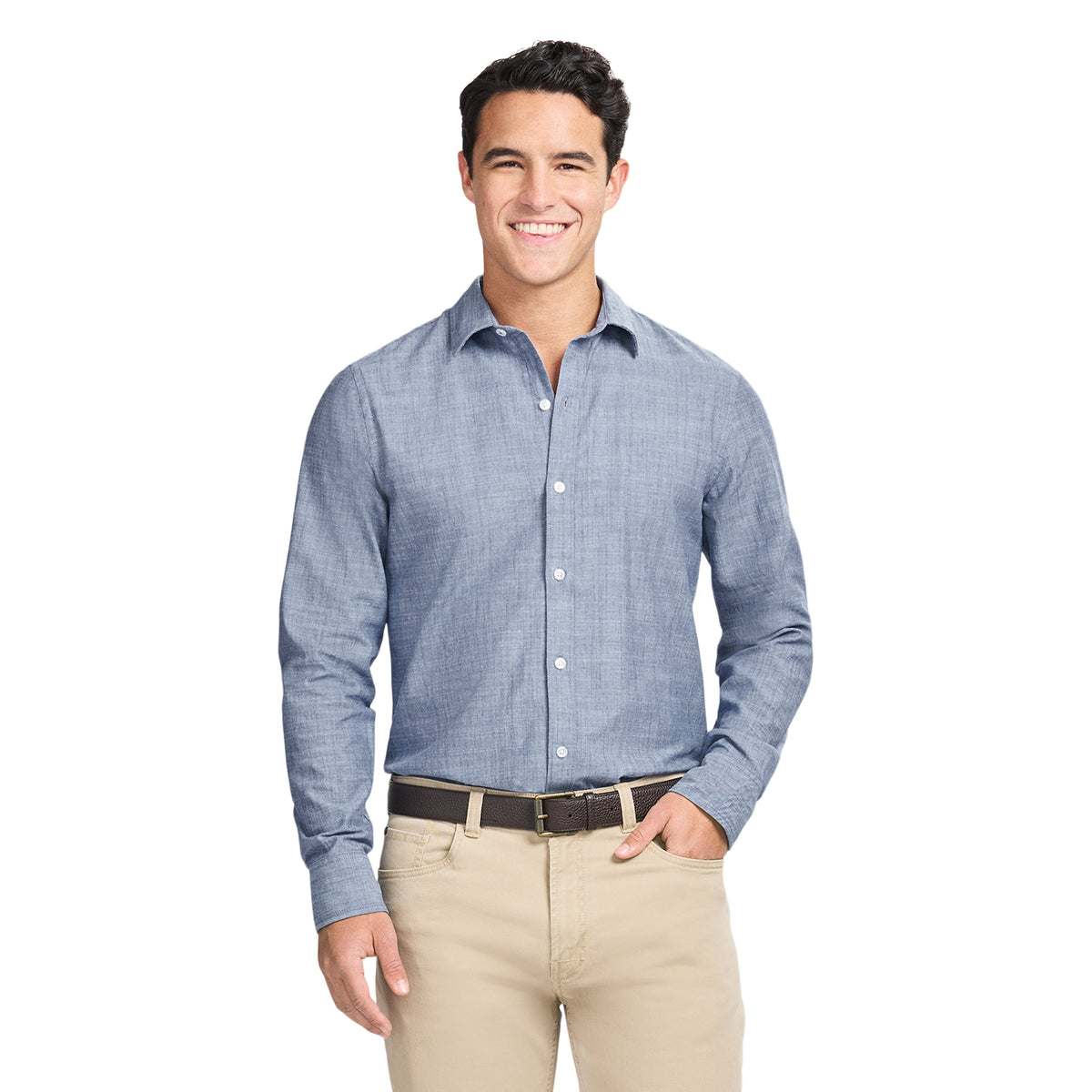 Izod LUXURY SPORT L/S SHIRT - TWILIGHT BLUE