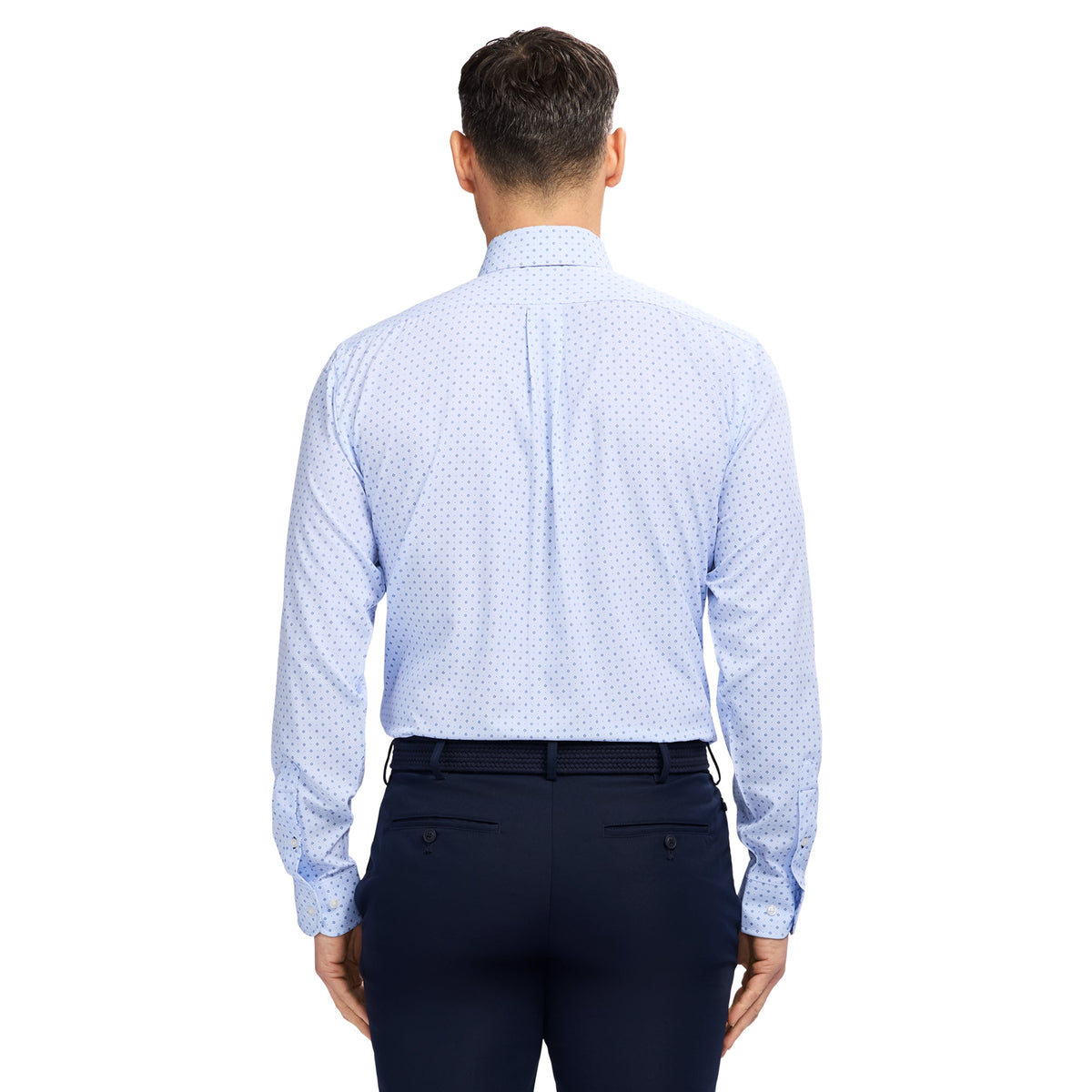 Izod Ls Prt Super Stretch - Th Light Blue