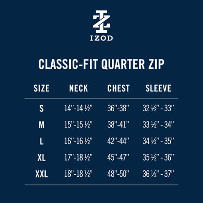 Izod Performance Comfort Striped Quarter Zip - Navy