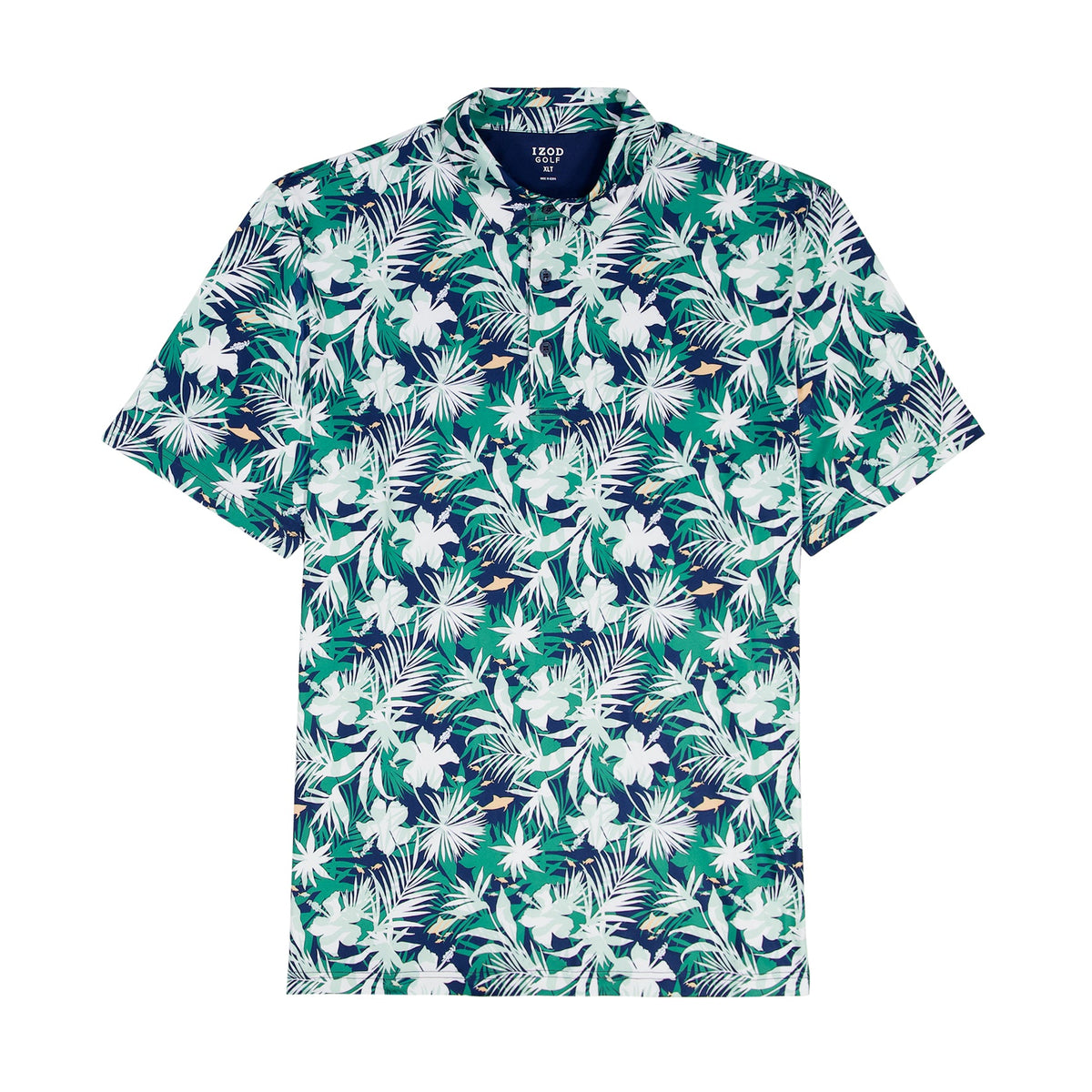 Izod BIG & TALL GOLF SWINGFLEX ELITE PRINTED POLO - FIR
