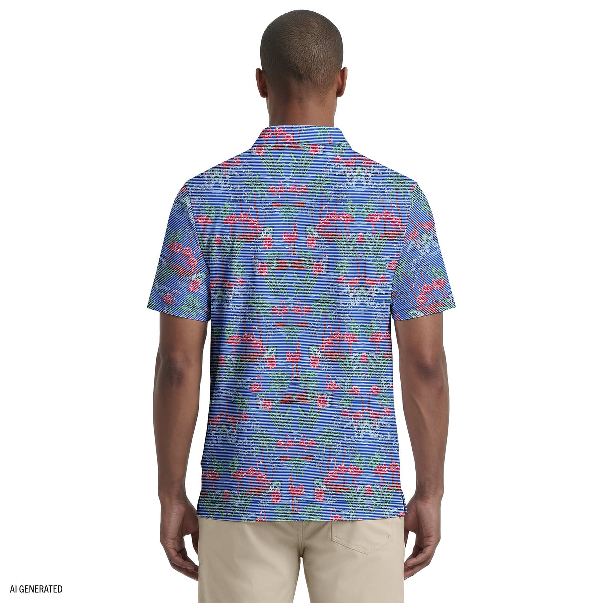 Izod SUNSHIELD PERFORMANCE S/S PRINTED POLO - VALLARTA BLUE