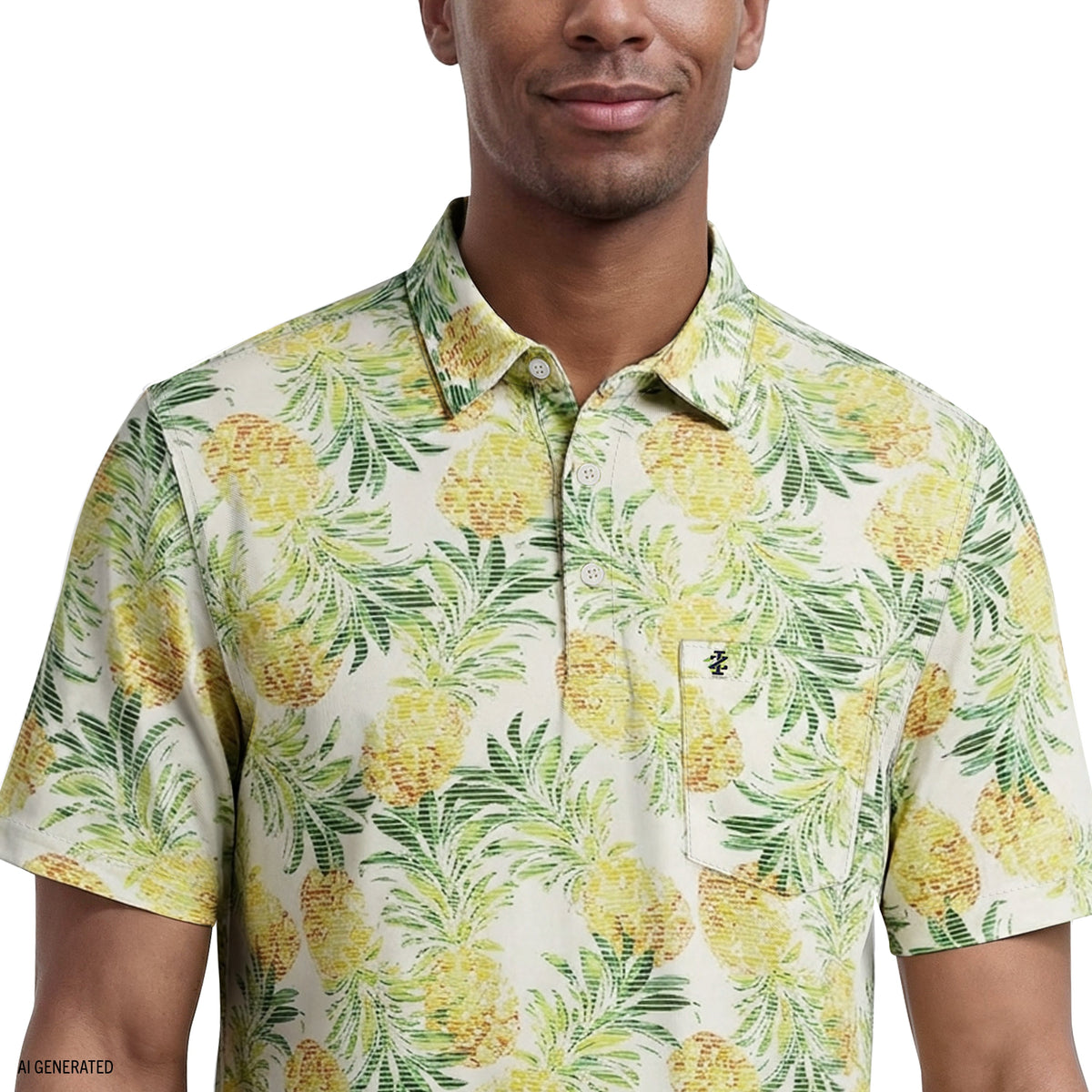Izod SUNSHIELD PERFORMANCE S/S PRINTED POLO - LEMON DROP