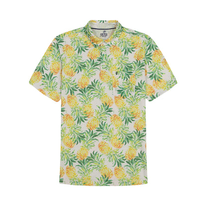Izod SUNSHIELD PERFORMANCE S/S PRINTED POLO - LEMON DROP