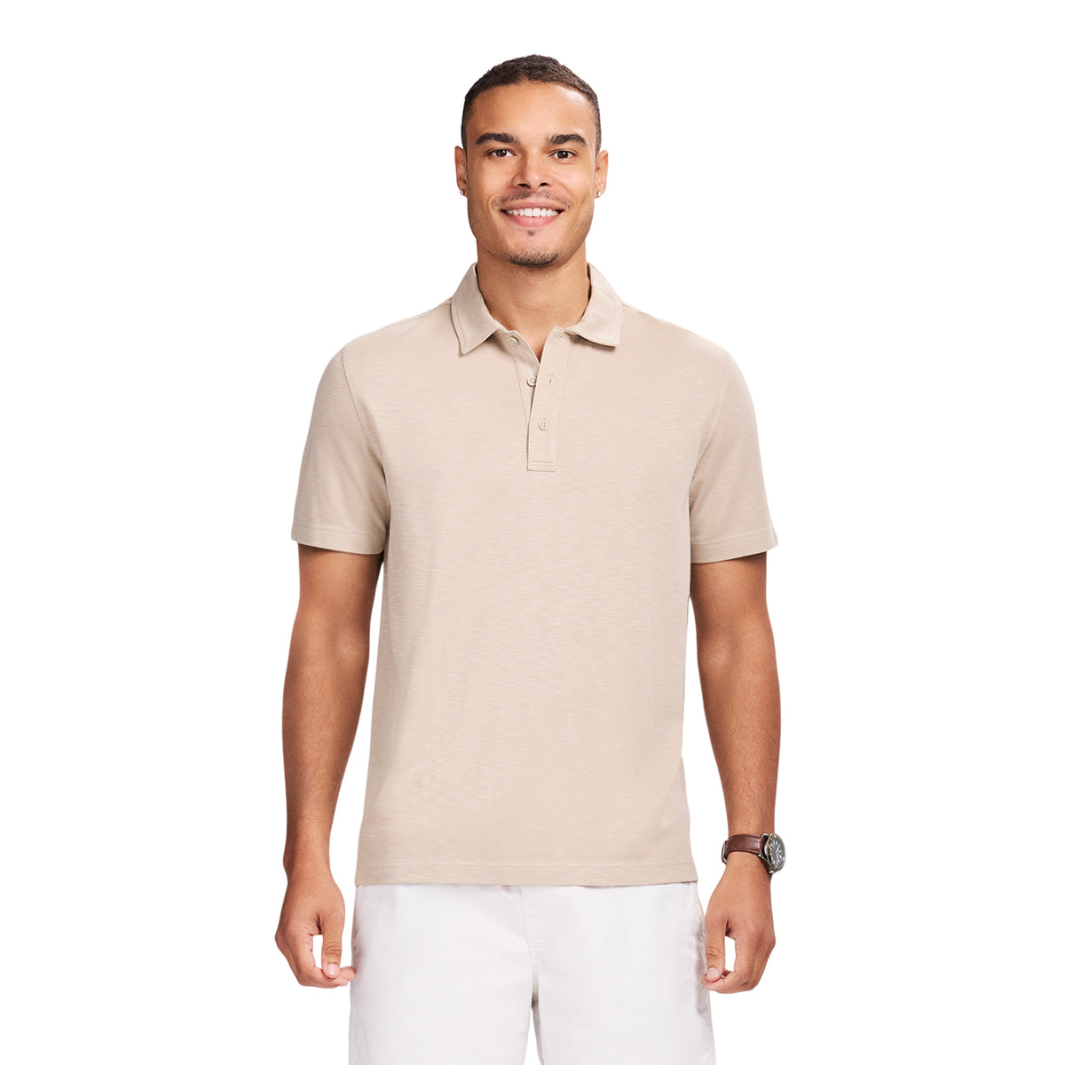 Izod DOCKSIDE S/S SLUB POLO - CROCKERY