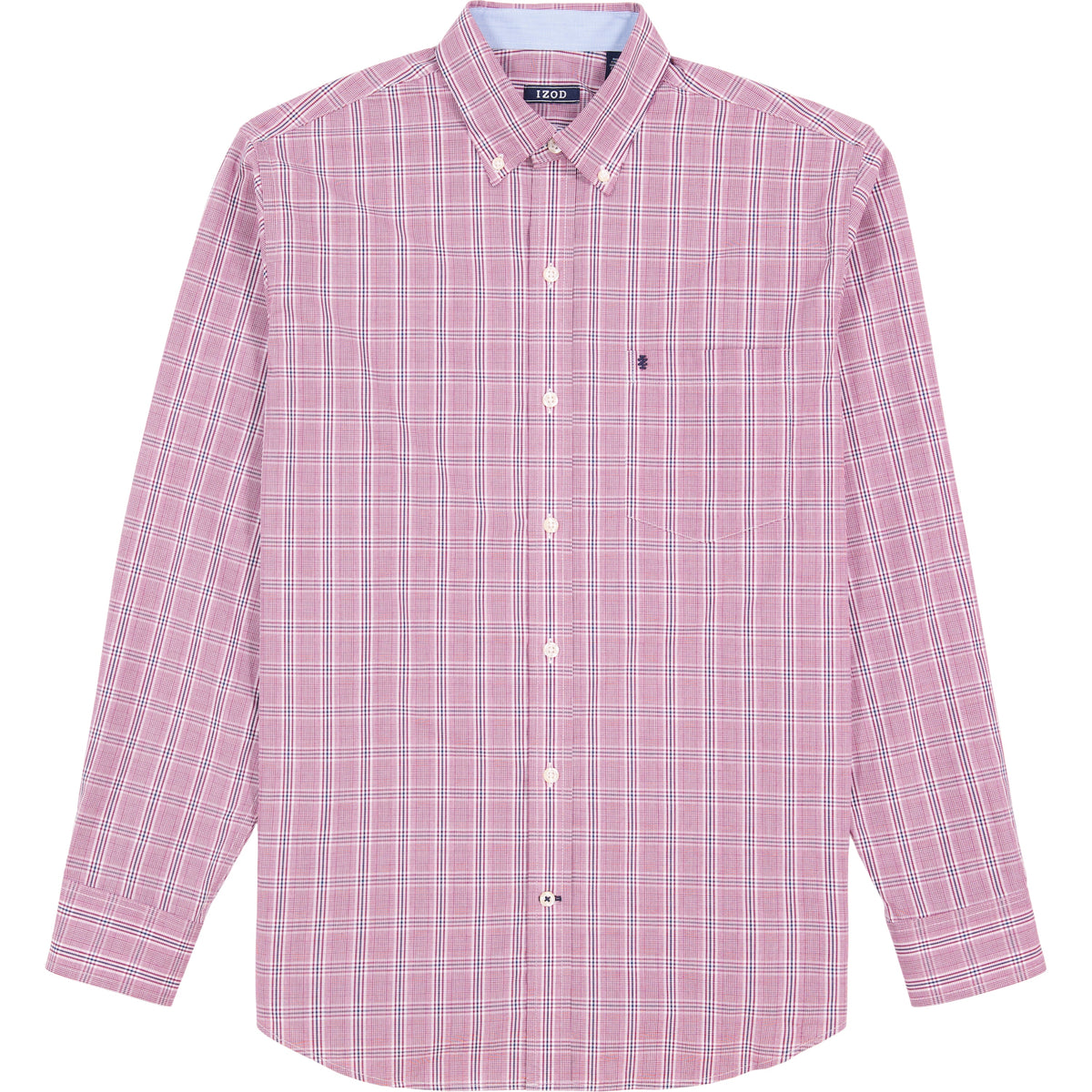 Izod Performance Comfort L/S Plaid Shirt - Biking Red