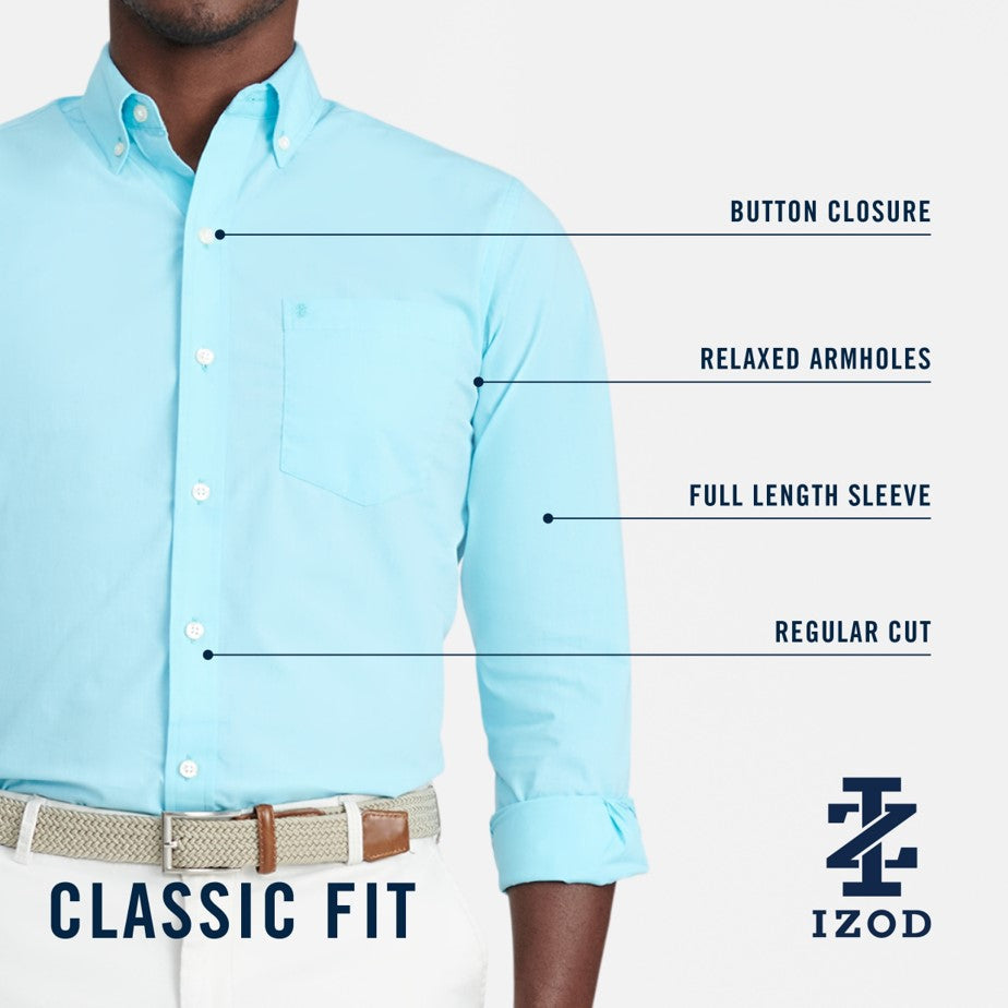 Izod Performance Comfort L/S Shirt - Mazarine Blue