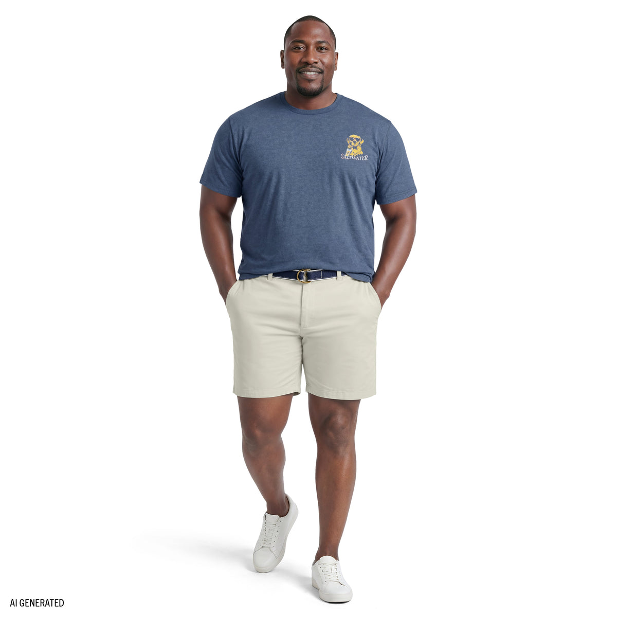 Izod BIG & TALL SALTWATER SHORT SLEEVE GRAPHIC TEE - SARGASSO SEA