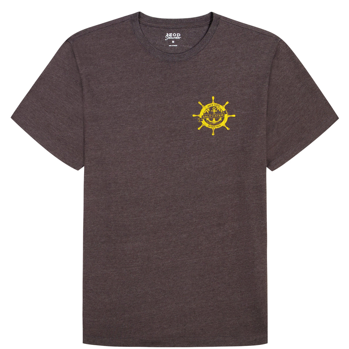 Izod BIG & TALL SALTWATER SHORT SLEEVE GRAPHIC TEE - BLACK COFFEE