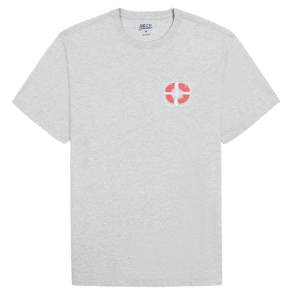 Izod BIG & TALL SALTWATER SHORT SLEEVE GRAPHIC TEE - HARBOR MIST