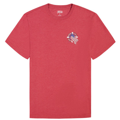 Izod BIG & TALL SALTWATER SHORT SLEEVE GRAPHIC TEE - GARNET ROSE