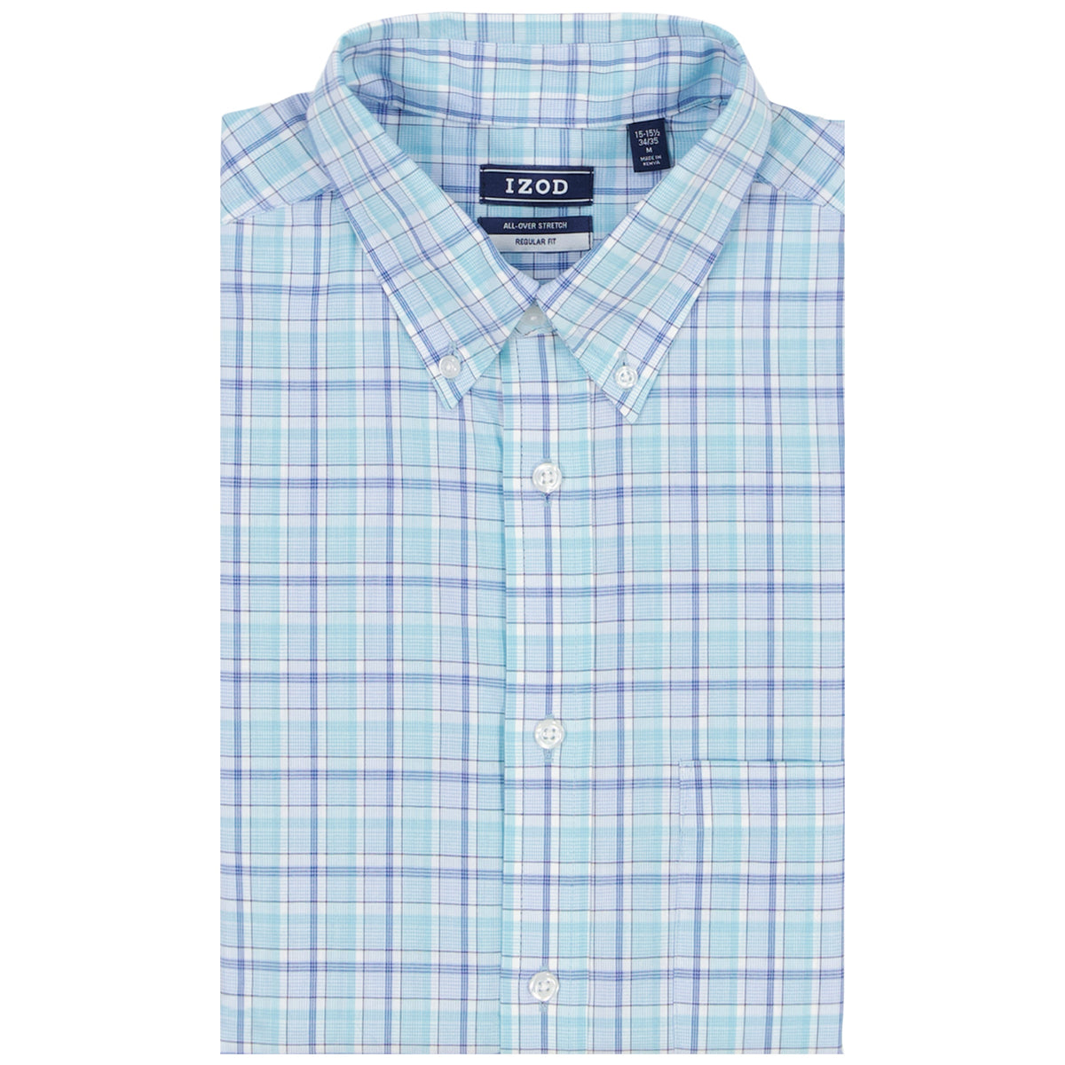 Izod Big & Tall All Over Stretch Button Down Dress Shirt (Button Down Collar) - Limpet Shell