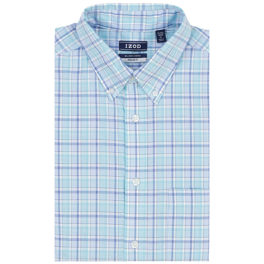 Izod Big & Tall All Over Stretch Button Down Dress Shirt (Button Down Collar) - Limpet Shell