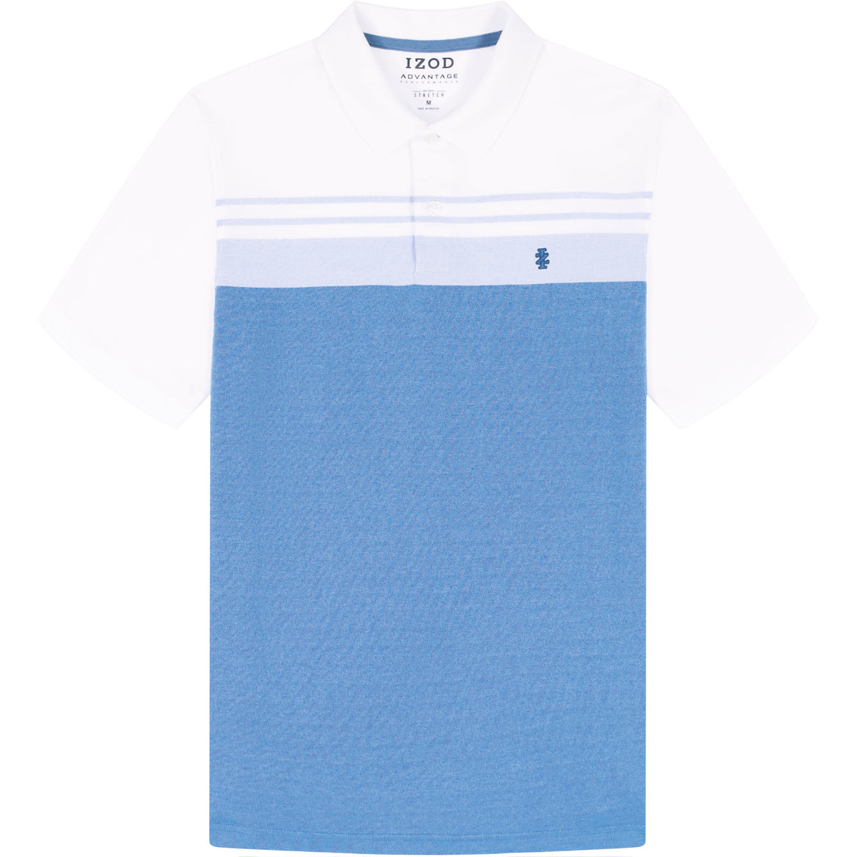 Izod BIG & TALL ADVANTAGE PERFORMANCE STRIPED POLO - BRIGHT WHITE