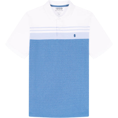 Izod BIG & TALL ADVANTAGE PERFORMANCE STRIPED POLO - BRIGHT WHITE