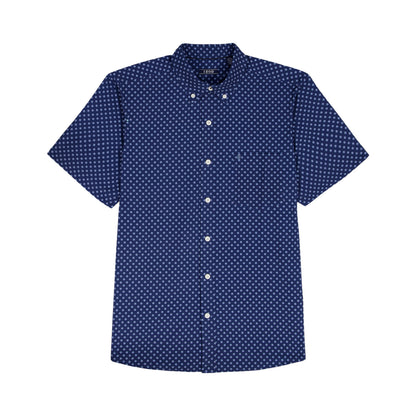 Izod BIG & TALL BREEZE S/S PRINTED BUTTON-DOWN SHIRT - TWILIGHT BLUE