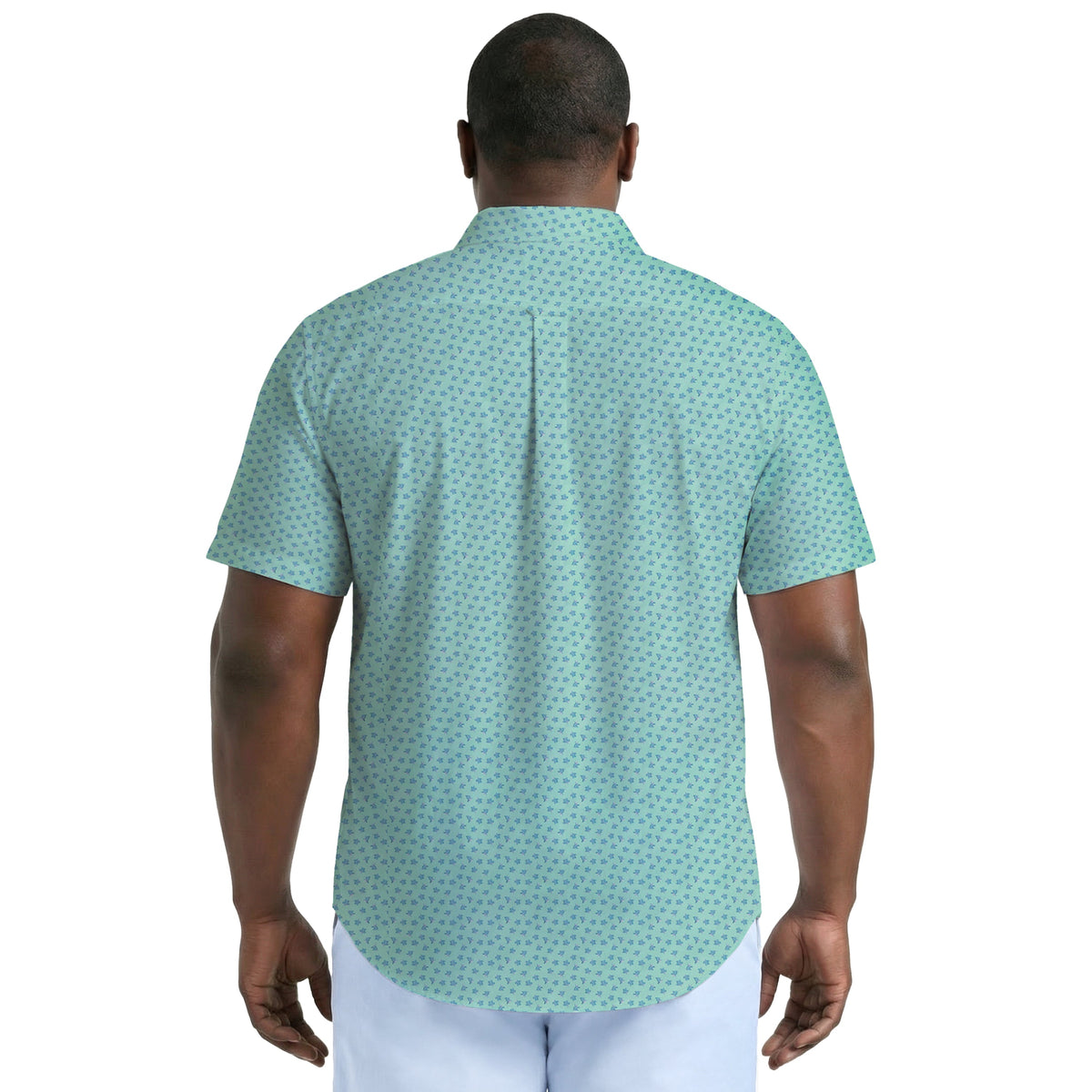 Izod BIG & TALL BREEZE S/S PRINTED BUTTON-DOWN SHIRT - CABBAGE