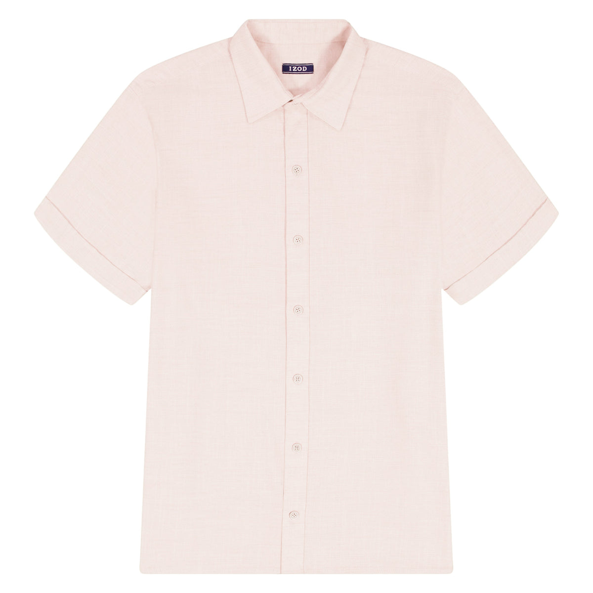 Izod BIG & TALL LUXURY S/S BUTTON-DOWN SHIRT - CROCKERY