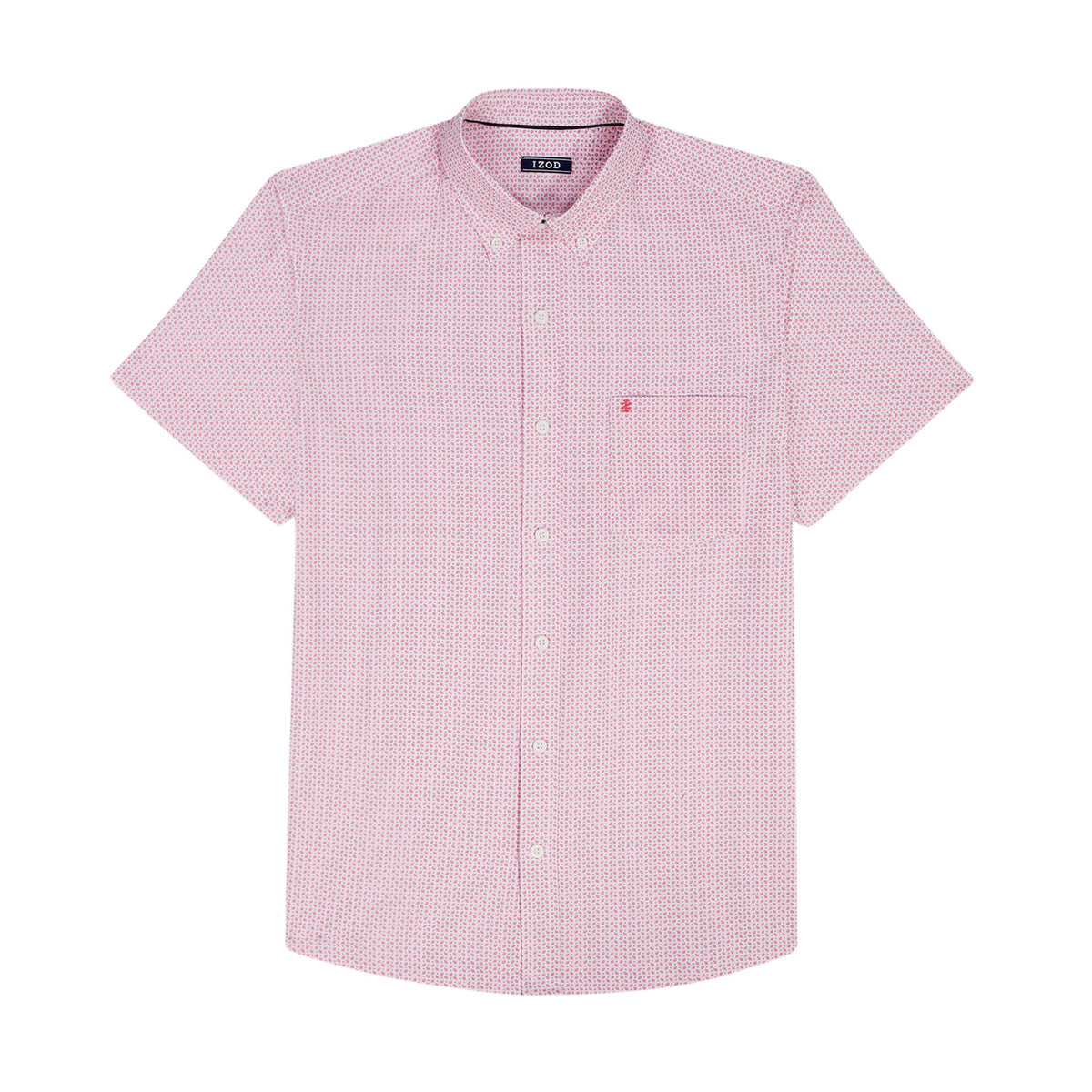 Izod BIG & TALL BREEZE S/S PRINTED BUTTON-DOWN SHIRT - PINK LEMONADE