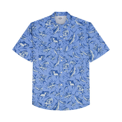 Izod BIG & TALL SUNSHIELD PERFORMANCE S/S PRINTED BUTTON-DOWN SHIRT - CORNF
