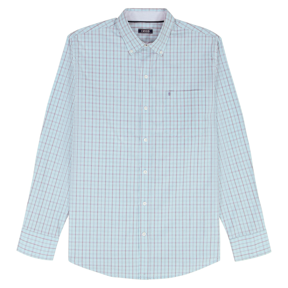 Izod BIG & TALL PERFORMANCE COMFORT L/S BUTTON-DOWN SHIRT - TANAGER TURQUOI