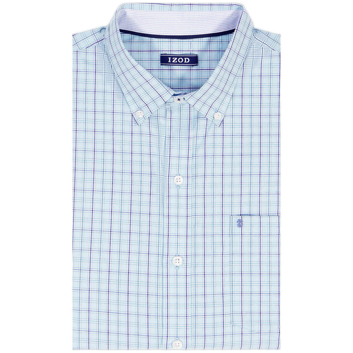 Izod BIG & TALL PERFORMANCE COMFORT L/S BUTTON-DOWN SHIRT - TANAGER TURQUOI