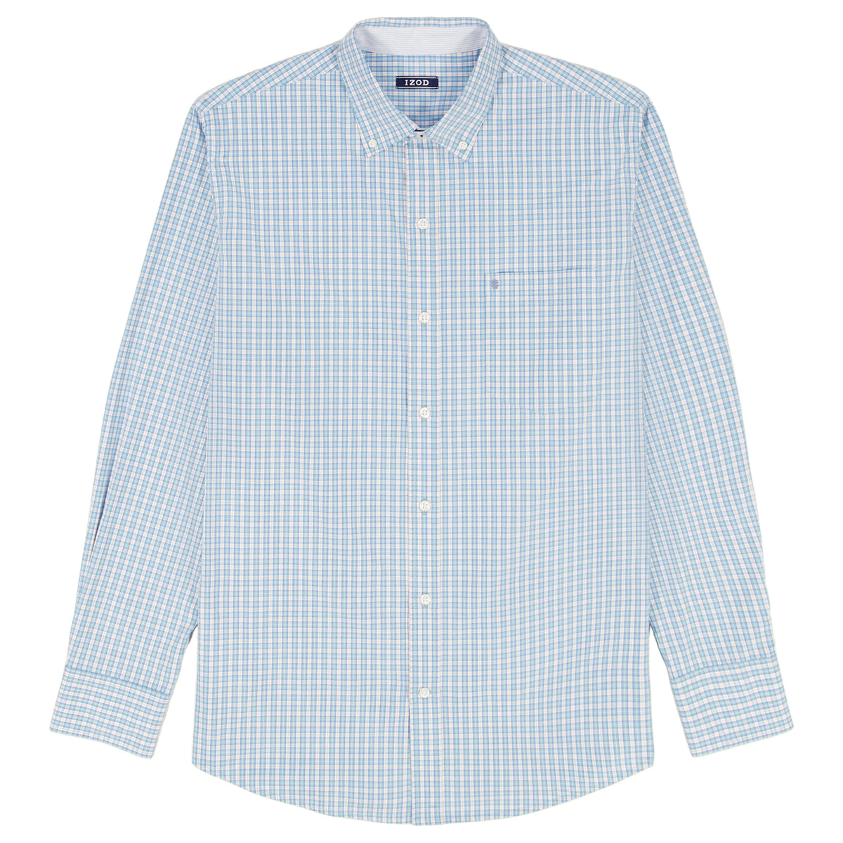 Izod BIG & TALL PERFORMANCE COMFORT L/S BUTTON-DOWN SHIRT - MILKY BLUE