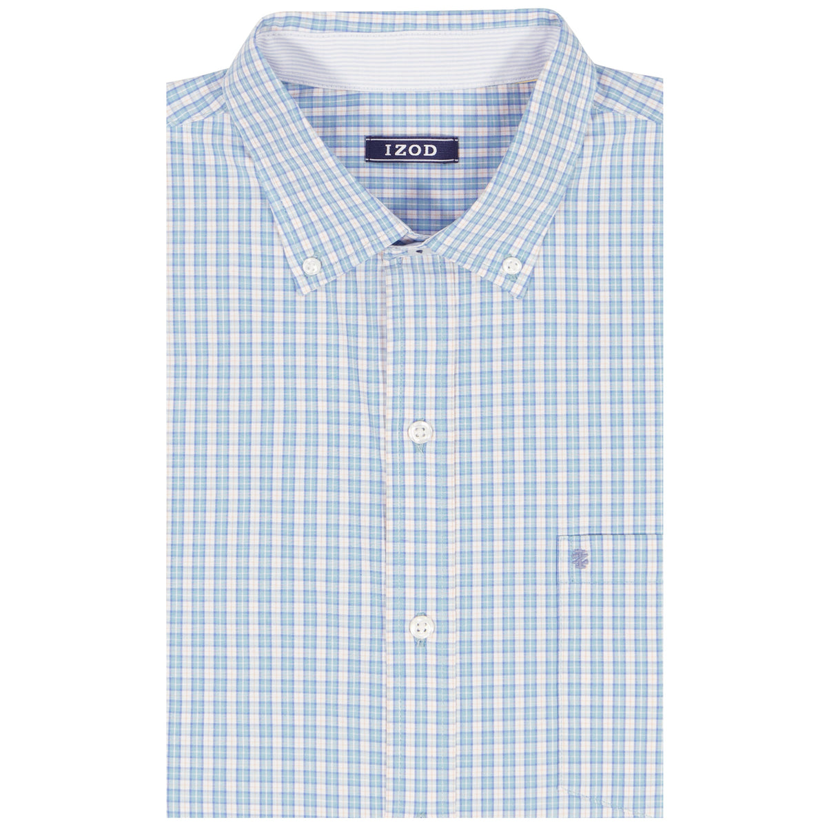 Izod BIG & TALL PERFORMANCE COMFORT L/S BUTTON-DOWN SHIRT - MILKY BLUE