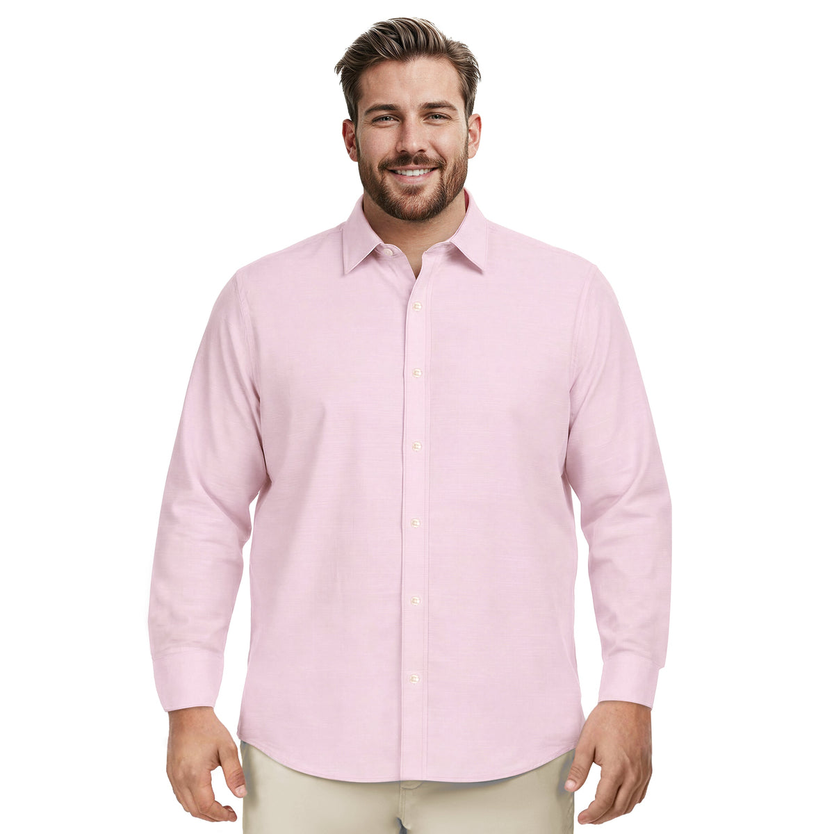 Izod BIG & TALL LUXURY SPORT L/S BUTTON-DOWN SHIRT - PASTEL LILAC